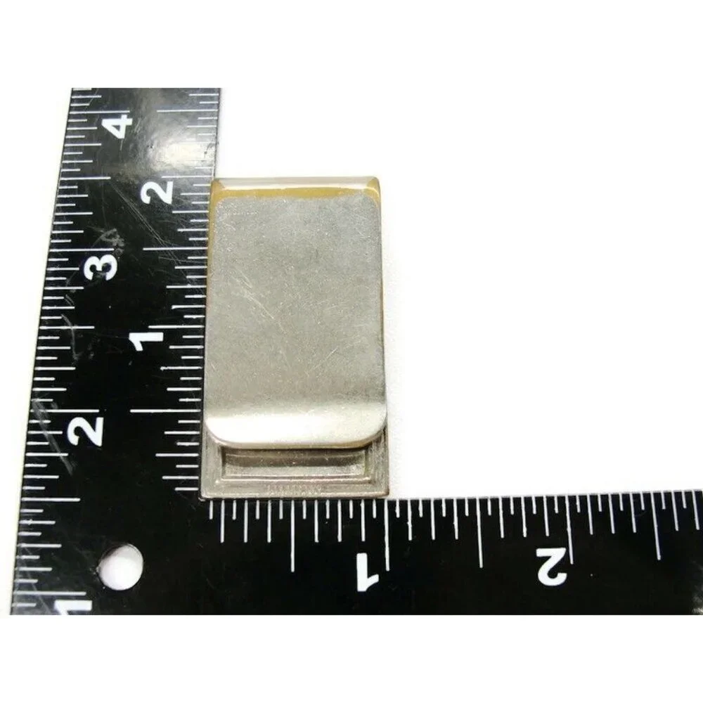 Classic Plain Silver Tone Metal Wear Money Clip Stainless Wallet CC Cash Holder
